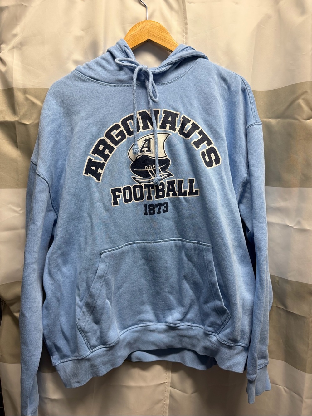 Mitchell & Ness Light Blue Pullover Hoodie with Red Label